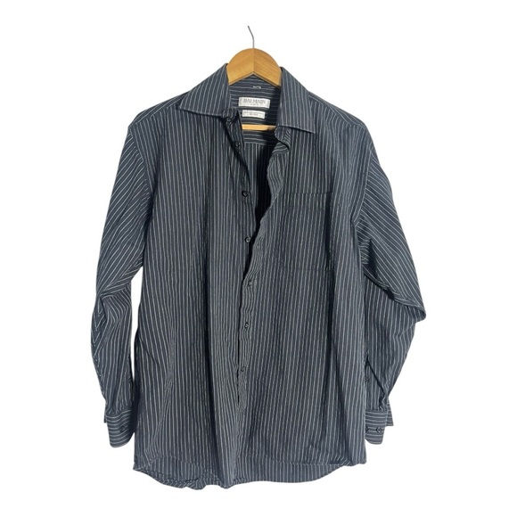 Balmain Black Striped Casual Button Down Shirt - Picture 2 of 3